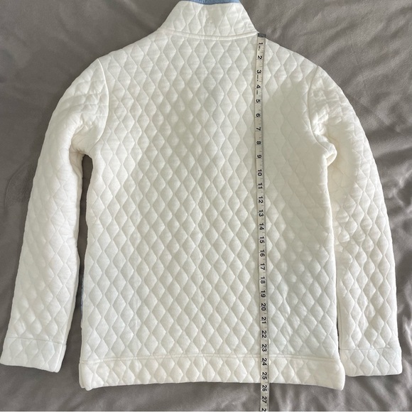 Southern Tide Womens Preppy Quilted Pullover Sweater XS Ivory Classic Coastal - Picture 12 of 16